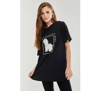 Liquorish Women's Llama oversized T-Shirt in Black | Size: Small Liquorish Black S