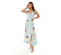 Liquorish Women's Maxi Floral Print Wrap Dress in Mint Green | Size: 8 Liquorish Green 8