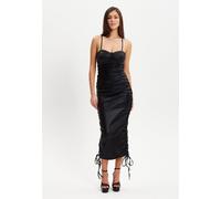 Liquorish Women's Metallic Foil Black Lycra Eyelet Dress | Size: 12 Liquorish Black 12