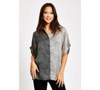 Liquorish Women's Monochrome Polka Dot Print Shirt With Short Sleeves | Size: 8 Liquorish Multicolor 8