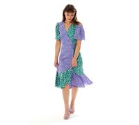 Liquorish Women's Multi Print Midi Wrap Dress in Contrast Colours | Size: 8 Liquorish Multicolor 8