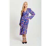 Liquorish Women's Multicolour Abstract Dot Print Midi Dress in Blue | Size: 8 Liquorish Blue 8