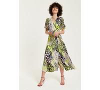 Liquorish Women's Multicolour Abstract Print Midi Wrap Dress | Size: 8 Liquorish Multicolor 8