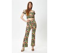 Liquorish Women's Multicolour Floral Crop Top | Size: 8 Liquorish Multicolor 8