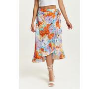 Liquorish Women's Multicolour Floral Print Midi Wrap Skirt | Size: 18 Liquorish Multicolor 18