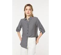 Liquorish Women's Navy Geometric Print Button-Down Shirt | Size: 12 Liquorish Multicolor 12