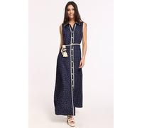 Liquorish Women's Navy Polka Dot Button Maxi Dress | Size: S/M Liquorish Navy S/M
