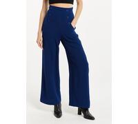 Liquorish Women's Navy Wide Leg Trousers | Size: 8 Liquorish Navy 8