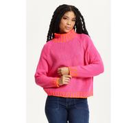 Liquorish Women's Neon Trim Wool Blend Jumper - Dark Pink Liquorish Dark Pink One Size