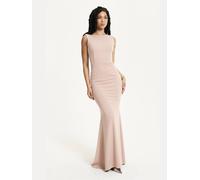 Liquorish Women's Nude Draped Cowl Back Maxi Dress in Pink | Size: 10 Liquorish Pink 10