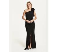 Liquorish Women's One Shoulder Black Rose Maxi Dress | Size: 10 Liquorish Black 10