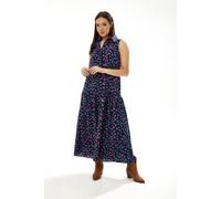 Liquorish Women's Oversized Cherry Print Maxi Dress in Navy in Blue | Size: 14 Liquorish Blue 14