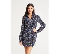 Liquorish Women's Painterly Print Mini Wrap Dress In Black & Multicolour | Size: 10 Liquorish Black 10