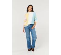 Liquorish Women's Pastel Colour Block Wool Blend Knitted Jumper Liquorish Multicolor One Size