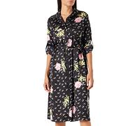 Liquorish Women's Pink Floral Print Shirt Dress in Black Wedding, 10