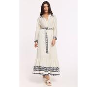 Liquorish Women's Polka Dot Belted Maxi Shirt Dress | Size: Large/XL Liquorish Multicolor L/XL