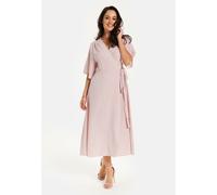 Liquorish Women's Polka Dot Midi Wrap Dress In Light Pink | Size: 12 Liquorish Pink 12