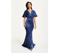 Liquorish Women's Short Sleeve Navy Maxi Dress | Size: 14 Liquorish Navy 14