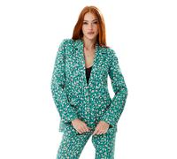 Liquorish Women's Stroke Print Blazer in Green | Size: 10 Liquorish Green 10