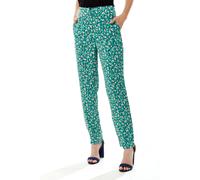 Liquorish Women's Stroke Print Trousers in Green | Size: 12 Liquorish Green 12