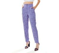 Liquorish Women's Stroke Print Trousers in Purple | Size: 10 Liquorish Purple 10