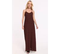 Liquorish Women's Textured Frill Strapy Maxi Dress in Brown | Size: S/M Liquorish Brown S/M