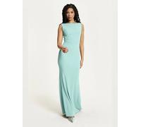 Liquorish Women's Turquoise Draped Cowl Back Maxi Dress | Size: 12 Liquorish Turquoise 12