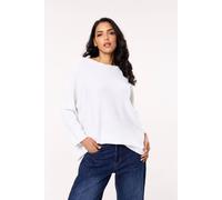 Liquorish Women's White Off-Shoulder Relaxed Knit Jumper Liquorish White One Size