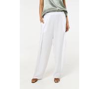 Liquorish Women's White Relaxed Fit Trousers | Size: 14 Liquorish White 14