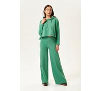 Liquorish Women's Wide-Leg Pant in Green | Size: Small Liquorish Green S