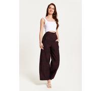Liquorish Women's Wine Wide Leg Trousers | Size: 10 Liquorish Multicolor 10