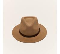 Liquorish Women's Wool Felt Fedora Hat with Leather Band in Camel | Size: XS Liquorish Camel XS