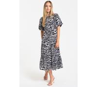 Liquorish Women's Zebra Print Open Back Midi Dress | Size: 8 Liquorish Multicolor 8