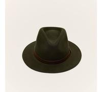 Liquorish Women's Wool Felt Fedora Hat with Leather Band in Khaki | Size: Medium Liquorish Khaki M