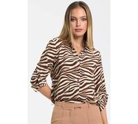 Liquorish Women's Zebra Print Button up Shirt | Size: 16 Liquorish Multicolor 16
