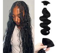 Liqusee 100g One Bundle/Pack 20 Inch Natural Black Wavy Loose Wave Human Hair for Braiding Without Weft 100% Unprocessed Brazilian Human Hair