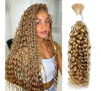 Liqusee Water Wave Human Hair Curly 100g One Bundle/Pack Human Hair for Braiding No Weft Human Hair Braiding Hair Wet and Wavy for Boho Braids 20 Inch Water Wave #27