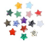 LIQWEI 15 Pcs Crystals Star Natural Healing, Crystal Set Mini Crystals Worry Stones Bulk Stars Decor, Opal Stone Mini Gemstones for Meditation Energy Reiki Mood Balancing DIY Little Jewelry