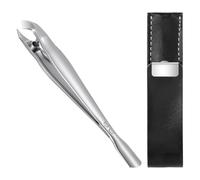 LIQWEI 2-in-1 Cuticle Trimmer and Pusher, Stainless Steel Nail Tool, Compact Portable Design with Leather Case, Professional Manicure Pedicure Kit for Precise Cuticle Care