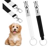 LIQWEI 2 Pcs Dog Whistle to Stop Barking, Professional Dogs Training Whistle with Lanyard, Adjustable Ultrasonic Black and White Dog Training Tools to Stop Barking