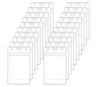 LIQWEI 20Pcs Vertical Badge Holders, ID Card Badge Holder, Plastic Name Tag Holder Social Security Cards Protector, Badges Sleeve for Work ID Card, Proximity Cards, Driver’s License
