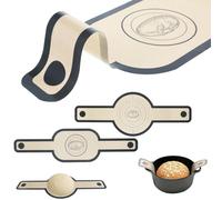 LIQWEI 2Pcs Silicone Bread Sling, Sourdough Silicone Bread Sling, Oval and Round Silicones Baking Mat Breads Pan, Sourdough Tool with Long Handles for Transferable Dough