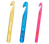 LIQWEI 3Pcs Crochet Hooks, Large Crochet Hook for Chunky Yarn, Ergonomic Crochets Needles 18mm 15mm 12mm Size Crochets Hook, Plastic Crocheting Needles for Handmade DIY