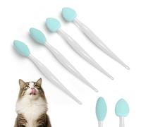 LIQWEI 4 Pcs Cat Acne Brush, Black Seed Exfoliating Brush Soft Silicone Double-Sided Scraper, Cats Grooming Brushes For Pet Chin Acne And Cleaning Cat Chin Cleaner