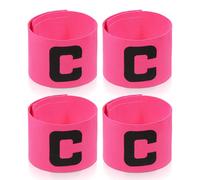 LIQWEI 4Pcs Captain Armbands, Captain Armbands for Soccer, Football Arm Bands Nylon Elastic Protective Arm Badge Captains Arms Bands for Soccer Youth for Basketball Volleyball Team(Rose red)