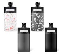 LIQWEI 4Pcs Travel Size Toiletries Container, Travel Pouches for Toiletries, 3oz Refillable Squeeze Containers Bottle Cover for Traveling, Portable Fluid Makeup Packing for Shampoo Conditioner Lotion
