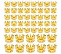 LIQWEI 50 Pcs King Crown Charm Spacer Bead, Mini Crowns Flower Beads Gold 3d Mini Diy Vintage Charms Finding, Jewelry Accessories for Jewelry Necklace Bracelet Making Supplies