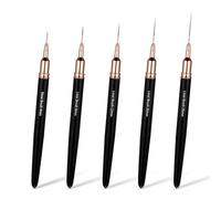 LIQWEI 5Pcs Nail Art Liner Brushes, Liner Brush For Nails Gel, Nail Art Striping Brushes, Thin Liner Nail Tools For Long Lines, Thin Details, Fine Drawing Sizes 4/8/12/20/25 mm(Black)