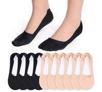 LIQWEI 8 Pairs Women No Show Socks, Non Slip Liner Socks Light And Soft Womens Flat Sock, Invisible Low Cut Sock Thin Women for Flat Boat