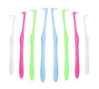 LIQWEI 8 Pcs End Tuft Toothbrush with Covers, Small Head Toothbrush Wisdom Tooth Brush, Orthodontic Cleaning Toothbrushs for Braces Retainers Dental Implants Teeth Detail Cleaning